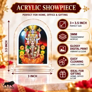 Lakshmi Narayan L Shape Acrylic Showpiece 3 X 3.5 Inch For Home, Office And Car (F176754) Lakshmi Narayan L Shape Acrylic Showpiece 3 X 3.5 Inch For Home, Office And Car (F176754)