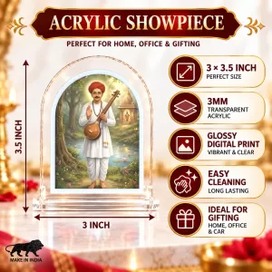 Sant Namdev Maharaj L Shape Acrylic Showpiece 3 X 3.5 Inch For Home, Office And Car (F176760)