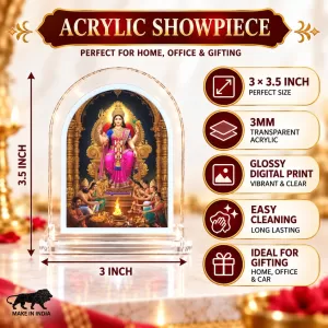 Goddess Mahalakshmi L Shape Acrylic Showpiece 3 X 3.5 Inch For Home, Office And Car (F176761) Goddess Mahalakshmi L Shape Acrylic Showpiece 3 X 3.5 Inch For Home, Office And Car (F176761)