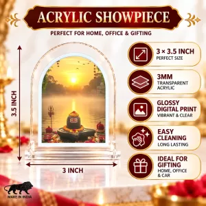 Shivling L Shape Acrylic Showpiece 3 X 3.5 Inch For Home, Office And Car (F176766)