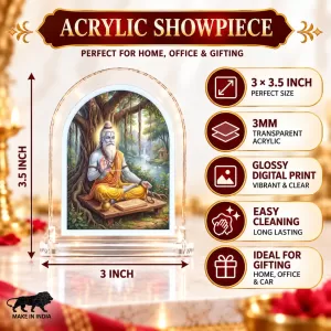 Sri Bhagwan Veda Vyasa L Shape Acrylic Showpiece 3 X 3.5 Inch For Home, Office And Car (F176772) Sri Bhagwan Veda Vyasa L Shape Acrylic Showpiece 3 X 3.5 Inch For Home, Office And Car (F176772)