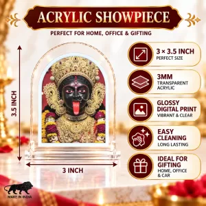 Kali Maa L Shape Acrylic Showpiece 3 X 3.5 Inch For Home, Office And Car (F176780)