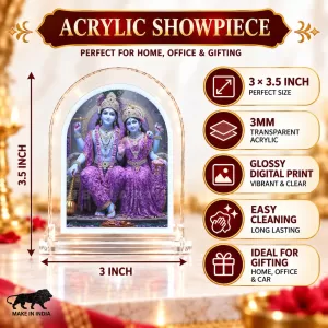 Radha Krishna L Shape Acrylic Showpiece 3 X 3.5 Inch For Home, Office And Car (F176785)