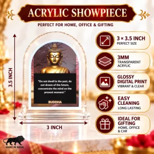 Buddha L Shape Acrylic Showpiece 3 X 3.5 Inch For Home, Office And Car (F176786)