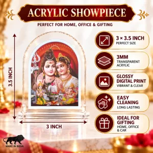 Shiva Parvati L Shape Acrylic Showpiece 3 X 3.5 Inch For Home, Office And Car (F176802) Shiva Parvati L Shape Acrylic Showpiece 3 X 3.5 Inch For Home, Office And Car (F176802)