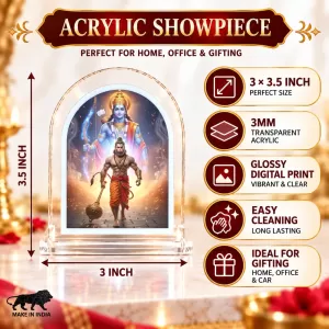Hanuman L Shape Acrylic Showpiece 3 X 3.5 Inch For Home, Office And Car (F176803)