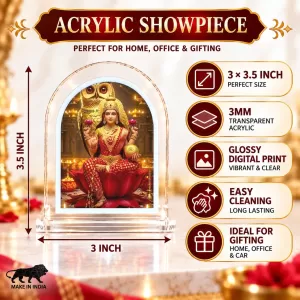 Goddess Lakshmi L Shape Acrylic Showpiece 3 X 3.5 Inch For Home, Office And Car (F176806) Goddess Lakshmi L Shape Acrylic Showpiece 3 X 3.5 Inch For Home, Office And Car (F176806)