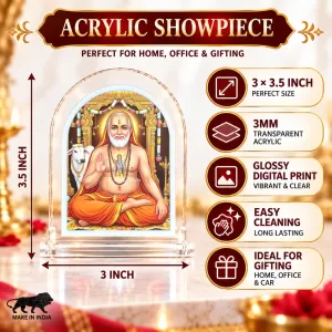 Raghavendra Swamy L Shape Acrylic Showpiece 3 X 3.5 Inch For Home, Office And Car (F176814) Raghavendra Swamy L Shape Acrylic Showpiece 3 X 3.5 Inch For Home, Office And Car (F176814)