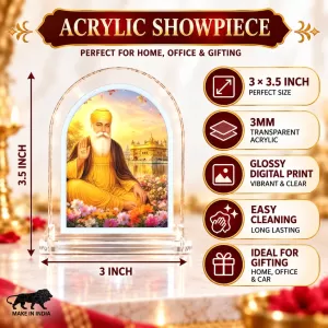 Guru Nanak Dev Ji L Shape Acrylic Showpiece 3 X 3.5 Inch For Home, Office And Car (F176819) Guru Nanak Dev Ji L Shape Acrylic Showpiece 3 X 3.5 Inch For Home, Office And Car (F176819)