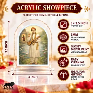 Shree Namdev Maharaj L Shape Acrylic Showpiece 3 X 3.5 Inch For Home, Office And Car (F176820) Shree Namdev Maharaj L Shape Acrylic Showpiece 3 X 3.5 Inch For Home, Office And Car (F176820)