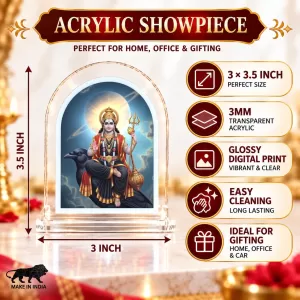 Shani Dev L Shape Acrylic Showpiece 3 X 3.5 Inch For Home, Office And Car (F176821)