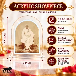 Srila Bhaktivinoda Thakura L Shape Acrylic Showpiece 3 X 3.5 Inch For Home, Office And Car (F176822) Srila Bhaktivinoda Thakura L Shape Acrylic Showpiece 3 X 3.5 Inch For Home, Office And Car (F176822)