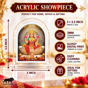 MahaLakshmi L Shape Acrylic Showpiece 3 X 3.5 Inch For Home, Office And Car (F176827) MahaLakshmi L Shape Acrylic Showpiece 3 X 3.5 Inch For Home, Office And Car (F176827)