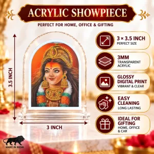 Maa Durga L Shape Acrylic Showpiece 3 X 3.5 Inch For Home, Office And Car (F176829) Maa Durga L Shape Acrylic Showpiece 3 X 3.5 Inch For Home, Office And Car (F176829)