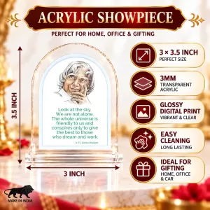A P J Abdul Kalam L Shape Acrylic Showpiece 3 X 3.5 Inch For Home, Office And Car (F176830) A P J Abdul Kalam L Shape Acrylic Showpiece 3 X 3.5 Inch For Home, Office And Car (F176830)