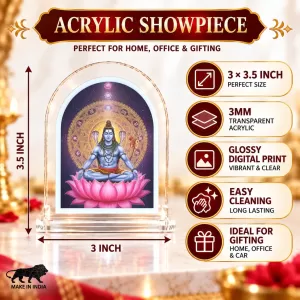 Lord Shiva L Shape Acrylic Showpiece 3 X 3.5 Inch For Home, Office And Car (F176833) Lord Shiva L Shape Acrylic Showpiece 3 X 3.5 Inch For Home, Office And Car (F176833)