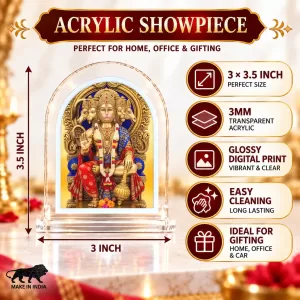 Panchmukhi Hanuman L Shape Acrylic Showpiece 3 X 3.5 Inch For Home, Office And Car (F176836) Panchmukhi Hanuman L Shape Acrylic Showpiece 3 X 3.5 Inch For Home, Office And Car (F176836)