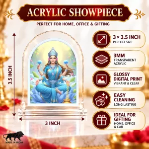 Lakshmi Maa L Shape Acrylic Showpiece 3 X 3.5 Inch For Home, Office And Car (F176843) Lakshmi Maa L Shape Acrylic Showpiece 3 X 3.5 Inch For Home, Office And Car (F176843)
