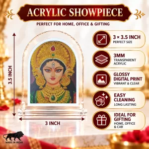 Durga Maa L Shape Acrylic Showpiece 3 X 3.5 Inch For Home, Office And Car (F176846) Durga Maa L Shape Acrylic Showpiece 3 X 3.5 Inch For Home, Office And Car (F176846)