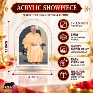 Radhanath Swami L Shape Acrylic Showpiece 3 X 3.5 Inch For Home, Office And Car (F176852) Radhanath Swami L Shape Acrylic Showpiece 3 X 3.5 Inch For Home, Office And Car (F176852)