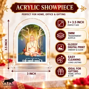 Swami Samarth L Shape Acrylic Showpiece 3 X 3.5 Inch For Home, Office And Car (F176857) Swami Samarth L Shape Acrylic Showpiece 3 X 3.5 Inch For Home, Office And Car (F176857)