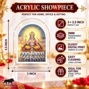 Surya Dev L Shape Acrylic Showpiece 3 X 3.5 Inch For Home, Office And Car (F176858) Surya Dev L Shape Acrylic Showpiece 3 X 3.5 Inch For Home, Office And Car (F176858)