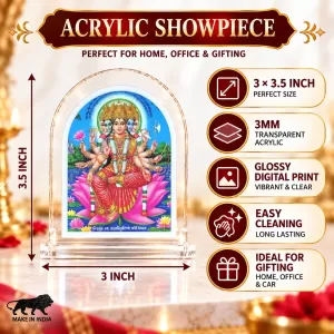 Mata Gayatri L Shape Acrylic Showpiece 3 X 3.5 Inch For Home, Office And Car (F176881) Mata Gayatri L Shape Acrylic Showpiece 3 X 3.5 Inch For Home, Office And Car (F176881)