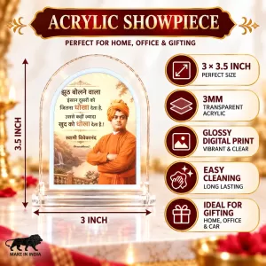 Swami Vivekananda L Shape Acrylic Showpiece 3 X 3.5 Inch For Home, Office And Car (F176891) Swami Vivekananda L Shape Acrylic Showpiece 3 X 3.5 Inch For Home, Office And Car (F176891)
