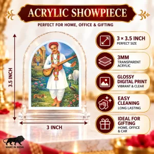 Shree Namdev Maharaj L Shape Acrylic Showpiece 3 X 3.5 Inch For Home, Office And Car (F176894) Shree Namdev Maharaj L Shape Acrylic Showpiece 3 X 3.5 Inch For Home, Office And Car (F176894)