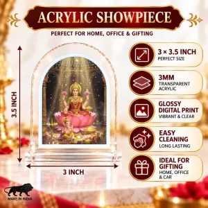 Maa Lakshmi L Shape Acrylic Showpiece 3 X 3.5 Inch For Home, Office And Car (F176899) Maa Lakshmi L Shape Acrylic Showpiece 3 X 3.5 Inch For Home, Office And Car (F176899)