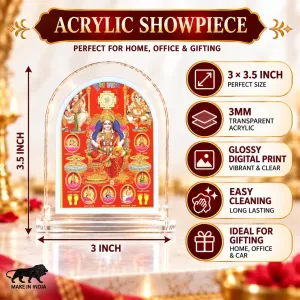Astha Lakshmi L Shape Acrylic Showpiece 3 X 3.5 Inch For Home, Office And Car (F176901) Astha Lakshmi L Shape Acrylic Showpiece 3 X 3.5 Inch For Home, Office And Car (F176901)