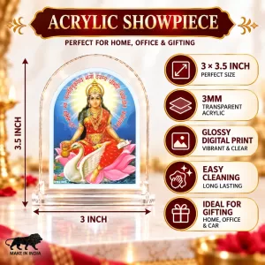 Goddess Lakshmi L Shape Acrylic Showpiece 3 X 3.5 Inch For Home, Office And Car (F176902) Goddess Lakshmi L Shape Acrylic Showpiece 3 X 3.5 Inch For Home, Office And Car (F176902)