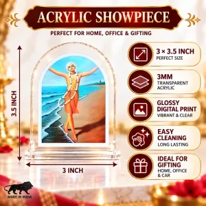 Shree Chaitannya L Shape Acrylic Showpiece 3 X 3.5 Inch For Home, Office And Car (F176908)