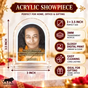 Paramahansa Yogananda L Shape Acrylic Showpiece 3 X 3.5 Inch For Home, Office And Car (F176914) Paramahansa Yogananda L Shape Acrylic Showpiece 3 X 3.5 Inch For Home, Office And Car (F176914)