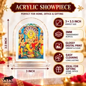 Lakshmi Narasimha L Shape Acrylic Showpiece 3 X 3.5 Inch For Home, Office And Car (F176923) Lakshmi Narasimha L Shape Acrylic Showpiece 3 X 3.5 Inch For Home, Office And Car (F176923)