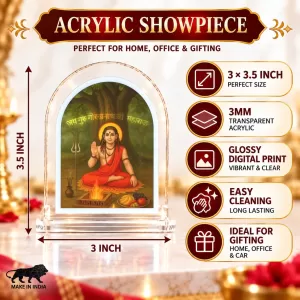 Guru Gorakhnath L Shape Acrylic Showpiece 3 X 3.5 Inch For Home, Office And Car (F176924) Guru Gorakhnath L Shape Acrylic Showpiece 3 X 3.5 Inch For Home, Office And Car (F176924)