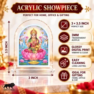 Goddess Lakshmi L Shape Acrylic Showpiece 3 X 3.5 Inch For Home, Office And Car (F176948) Goddess Lakshmi L Shape Acrylic Showpiece 3 X 3.5 Inch For Home, Office And Car (F176948)