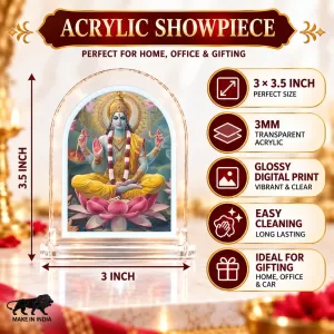 Lord Vishnu L Shape Acrylic Showpiece 3 X 3.5 Inch For Home, Office And Car (F176952) Lord Vishnu L Shape Acrylic Showpiece 3 X 3.5 Inch For Home, Office And Car (F176952)