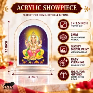 Lord Ganesha L Shape Acrylic Showpiece 3 X 3.5 Inch For Home, Office And Car (F176953) Lord Ganesha L Shape Acrylic Showpiece 3 X 3.5 Inch For Home, Office And Car (F176953)
