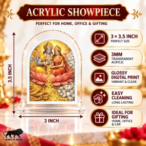 Lakshmi Narayna L Shape Acrylic Showpiece 3 X 3.5 Inch For Home, Office And Car (F176954) Lakshmi Narayna L Shape Acrylic Showpiece 3 X 3.5 Inch For Home, Office And Car (F176954)