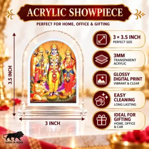 Lord Shree Ram L Shape Acrylic Showpiece 3 X 3.5 Inch For Home, Office And Car (F176965) Lord Shree Ram L Shape Acrylic Showpiece 3 X 3.5 Inch For Home, Office And Car (F176965)