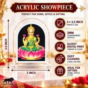 Goddess Lakshmi L Shape Acrylic Showpiece 3 X 3.5 Inch For Home, Office And Car (F176969) Goddess Lakshmi L Shape Acrylic Showpiece 3 X 3.5 Inch For Home, Office And Car (F176969)
