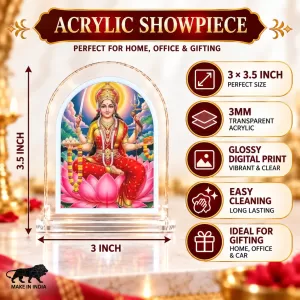 Maha Lakshmi L Shape Acrylic Showpiece 3 X 3.5 Inch For Home, Office And Car (F176995) Maha Lakshmi L Shape Acrylic Showpiece 3 X 3.5 Inch For Home, Office And Car (F176995)