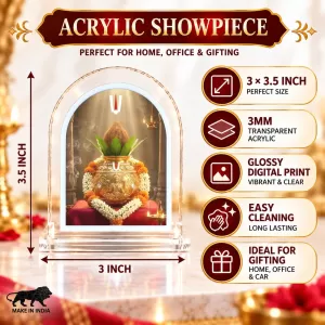 Hindu Puja Kalash L Shape Acrylic Showpiece 3 X 3.5 Inch For Home, Office And Car (F176999) Hindu Puja Kalash L Shape Acrylic Showpiece 3 X 3.5 Inch For Home, Office And Car (F176999)