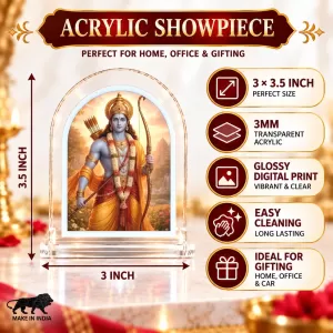 Lord Rama L Shape Acrylic Showpiece 3 X 3.5 Inch For Home, Office And Car (F177000) Lord Rama L Shape Acrylic Showpiece 3 X 3.5 Inch For Home, Office And Car (F177000)