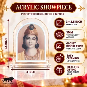 Lord Krishna L Shape Acrylic Showpiece 3 X 3.5 Inch For Home, Office And Car (F177003)