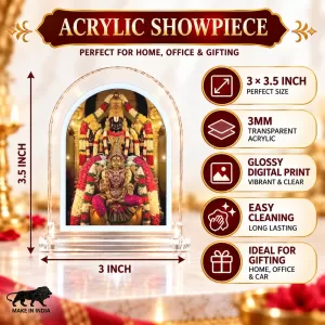 Lord Venkatswar L Shape Acrylic Showpiece 3 X 3.5 Inch For Home, Office And Car (F177006) Lord Venkatswar L Shape Acrylic Showpiece 3 X 3.5 Inch For Home, Office And Car (F177006)