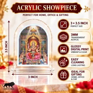 Maha Lakshmi L Shape Acrylic Showpiece 3 X 3.5 Inch For Home, Office And Car (F177008) Maha Lakshmi L Shape Acrylic Showpiece 3 X 3.5 Inch For Home, Office And Car (F177008)