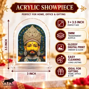 Khatu Shyam L Shape Acrylic Showpiece 3 X 3.5 Inch For Home, Office And Car (F177019) Khatu Shyam L Shape Acrylic Showpiece 3 X 3.5 Inch For Home, Office And Car (F177019)