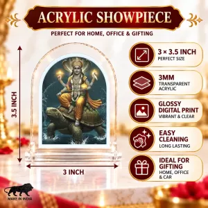 Lord Vishnu L Shape Acrylic Showpiece 3 X 3.5 Inch For Home, Office And Car (F177020)